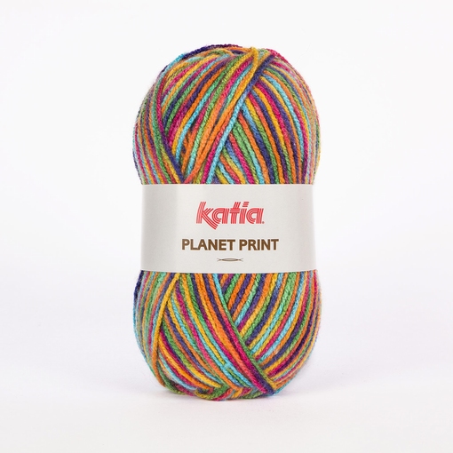 Planet Print turquoise-fuchsia 55