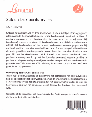 Stik-en-trek borduurvlies
